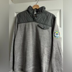 Goat USA Quilted Snap Button Long Sleeve Pullover Sweater